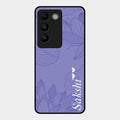 Customized luxury Purple leaves Glass Case Cover For Vivo T3 5G