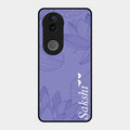 Customized luxury Purple leaves Glass Case Cover For Vivo T4R 5G