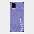 Customized luxury Purple leaves Glass Case Cover For Vivo V20