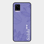 Customized luxury Purple leaves Glass Case Cover For Vivo V20
