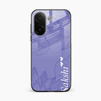 Customized luxury Purple leaves Glass Case Cover For Vivo V60e 5G