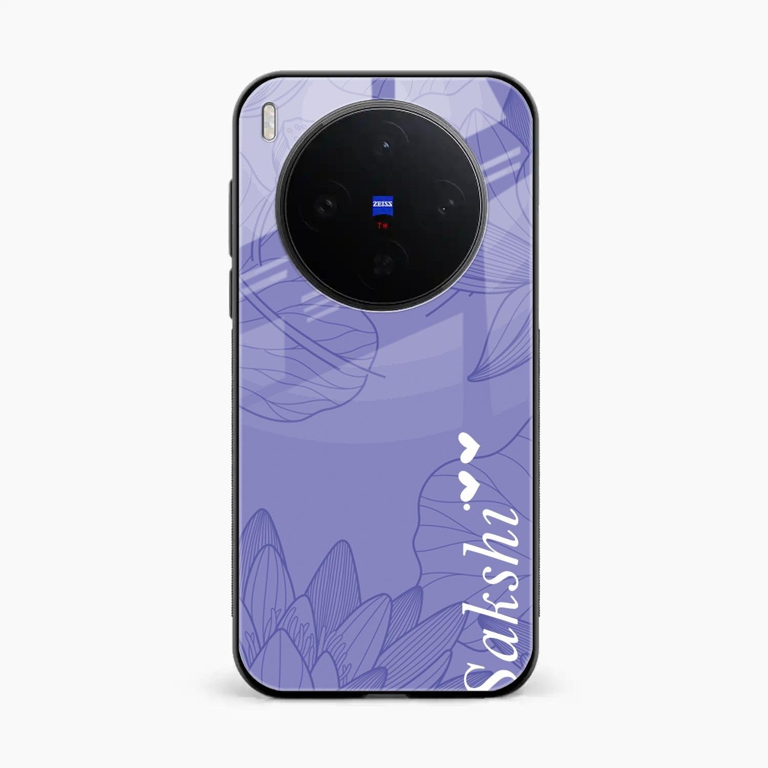 Customized luxury Purple leaves Glass Case Cover For Vivo X300 5G