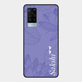 Customized luxury Purple leaves Glass Case Cover For Vivo X60 5G