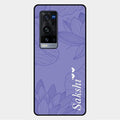 Customized luxury Purple leaves Glass Case Cover For Vivo X60 Pro Plus 5G