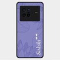 Customized luxury Purple leaves Glass Case Cover For Vivo X80 5G
