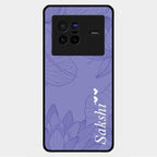 Customized luxury Purple leaves Glass Case Cover For Vivo X80 5G