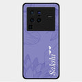 Customized luxury Purple leaves Glass Case Cover For Vivo X80 Pro 5G