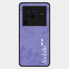 Customized luxury Purple leaves Glass Case Cover For Vivo X80 Pro 5G