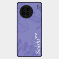 Customized luxury Purple leaves Glass Case Cover For Vivo X90 5G
