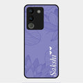 Customized luxury Purple leaves Glass Case Cover For Vivo Y200 5G