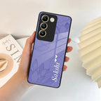 Customized luxury Purple leaves Glass Case Cover For iQOO - ShopOnCliQ
