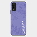 Customized luxury Purple leaves Glass Case Cover For Vivo Y20T