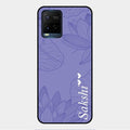 Customized luxury Purple leaves Glass Case Cover For Vivo Y21T