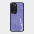 Customized luxury Purple leaves Glass Case Cover For Vivo Y29 5G