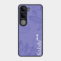 Customized luxury Purple leaves Glass Case Cover For Vivo Y300 5G