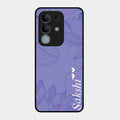 Customized luxury Purple leaves Glass Case Cover For Vivo Y31 Pro 5G