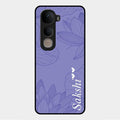 Customized luxury Purple leaves Glass Case Cover For Vivo Y400 5G