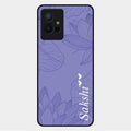 Customized luxury Purple leaves Glass Case Cover For Vivo Y75 5G