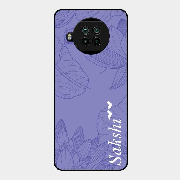 Customized luxury Purple leaves Glass Case Cover For Xiaomi Mi 10I 5G