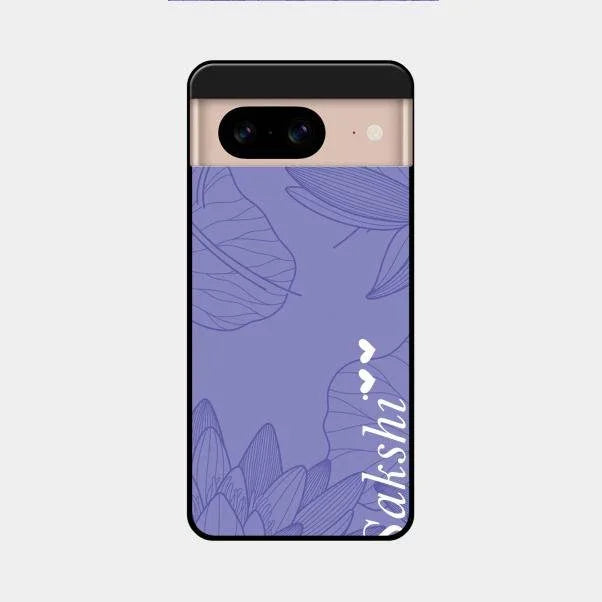 Customized luxury Purple leaves Glossy Metal Case Cove For Google Pixel 8 5G