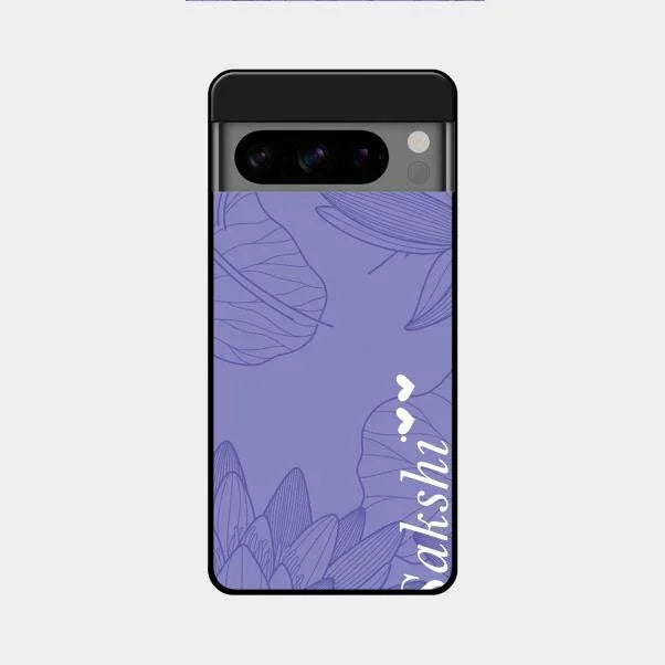 Customized luxury Purple leaves Glossy Metal Case Cove For Google Pixel 8 Pro 5G