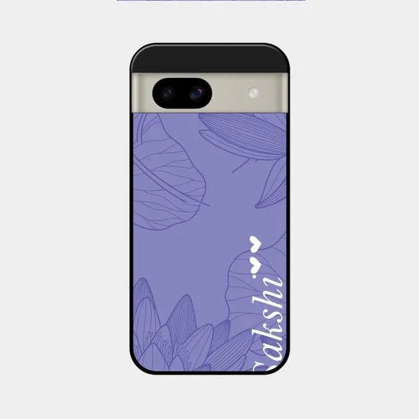 Customized luxury Purple leaves Glossy Metal Case Cove For Google Pixel 8A 5G