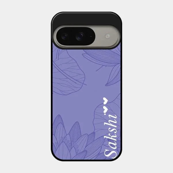 Customized luxury Purple leaves Glossy Metal Case Cove For Google Pixel 9 5G