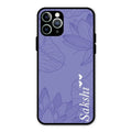Customized luxury Purple leaves Glossy Metal Case Cove For iPhone 11 Pro Max