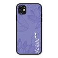 Customized luxury Purple leaves Glossy Metal Case Cove For iPhone 11