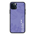Customized luxury Purple leaves Glossy Metal Case Cove For iPhone 12 Pro