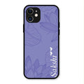 Customized luxury Purple leaves Glossy Metal Case Cove For iPhone 12