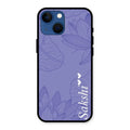 Customized luxury Purple leaves Glossy Metal Case Cove For iPhone 13 mini