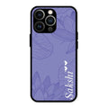 Customized luxury Purple leaves Glossy Metal Case Cove For iPhone 13 Pro