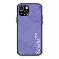 Customized luxury Purple leaves Glossy Metal Case Cove For iPhone 13