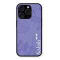 Customized luxury Purple leaves Glossy Metal Case Cove For iPhone 15 Pro Max