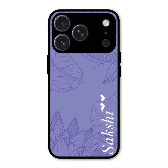 Customized luxury Purple leaves Glossy Metal Case Cove For iPhone 17 Pro Max
