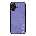 Customized luxury Purple leaves Glossy Metal Case Cove For iPhone 17