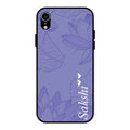 Customized luxury Purple leaves Glossy Metal Case Cove For iPhone XR
