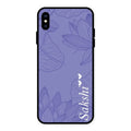 Customized luxury Purple leaves Glossy Metal Case Cove For iPhone XS Max