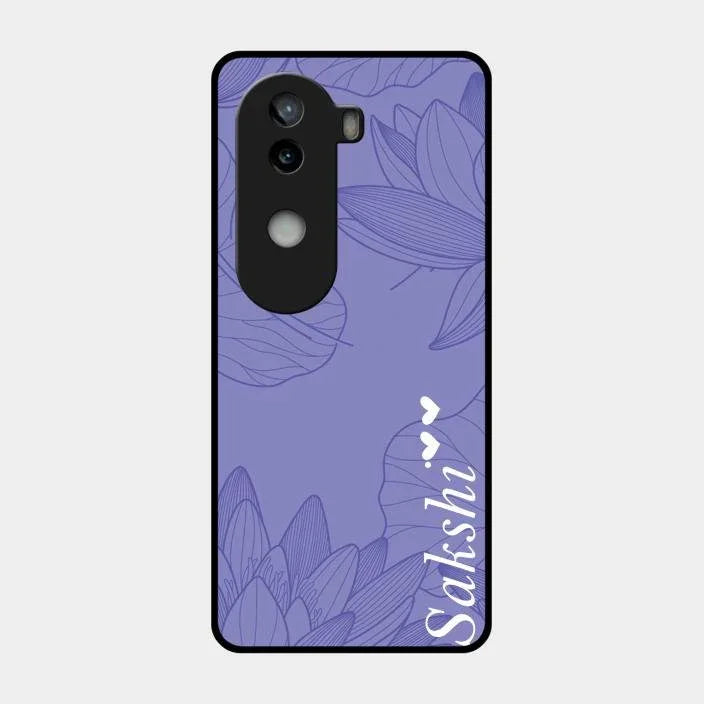 Customized luxury Purple leaves Glossy Metal Case Cove For Iqoo Z9S 5G