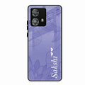 Customized luxury Purple leaves Glossy Metal Case Cove For Motorola Edge 40 5G