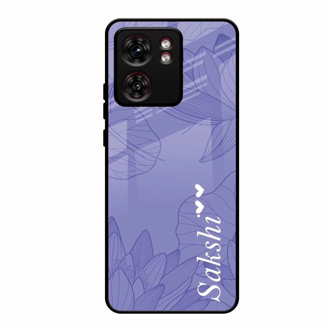 Customized luxury Purple leaves Glossy Metal Case Cove For Motorola Edge 40