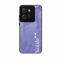 Customized luxury Purple leaves Glossy Metal Case Cove For Motorola Edge 50 Neo
