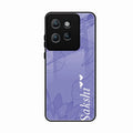 Customized luxury Purple leaves Glossy Metal Case Cove For Motorola Edge 50