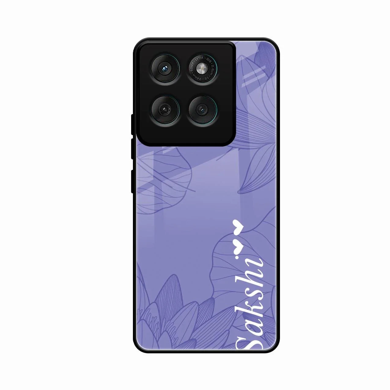 Customized luxury Purple leaves Glossy Metal Case Cove For Motorola Edge 60 Stylus 5G