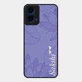 Customized luxury Purple leaves Glossy Metal Case Cove For Motorola G45 5G