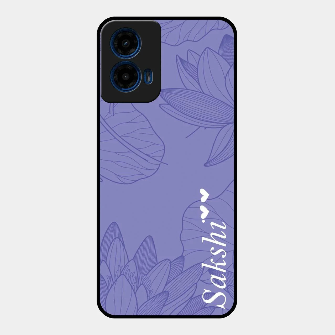 Customized luxury Purple leaves Glossy Metal Case Cove For Motorola G45 5G