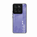 Customized luxury Purple leaves Glossy Metal Case Cove For Motorola G57 Power 5G