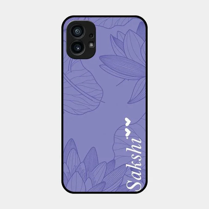 Customized luxury Purple leaves Glossy Metal Case Cove For Nothing Phone 1