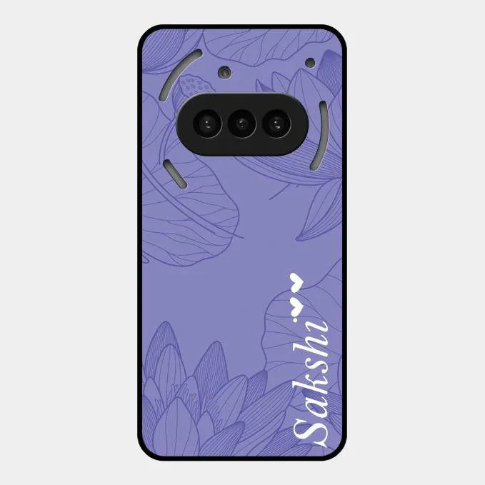 Customized luxury Purple leaves Glossy Metal Case Cove For Nothing Phone 3A 5G